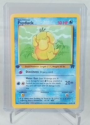first edition psyduck pokemon card Pokmon TCG Psyduck Fossil 53 Regular 1999-2000 Wizards Base Set Copyright