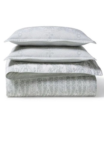 Ralph Lauren Julienne F/ Queen 3Pc Duvet Cover Set, Sage- New - Picture 3 of 5
