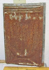 ancien bardeaux en étain gaufré galvanisé toit de grange, campagne rouillée, 14 x 9,25
