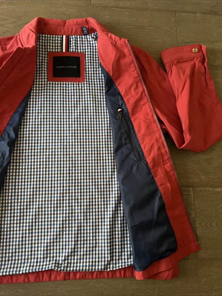 Men’s Tommy Hilfiger Lightweight Microtwill Golf Jacket Red Size XXL - Image 3 of 4