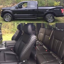 2015-2020 Ford F-150 Xlt Supercab Black Leather Seat Covers Lariat Factory-style