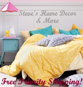 Ikea Akertistel Duvet Cover Yellow White Floral Reversible Twin