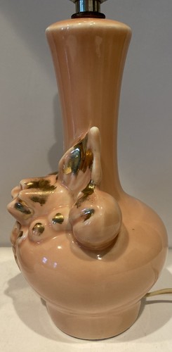 MCM Lamps Gilt Pink Ceramic With Gold Flower Pedals Pair of 8.5” Tall Gorgeous - 第 6/15 張圖片