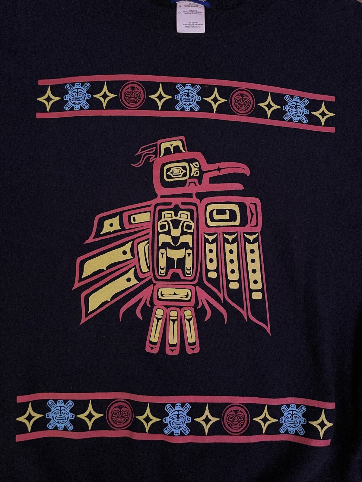 Rare Pendleton Thunderbird Black Cotton Sweatshir… - image 4