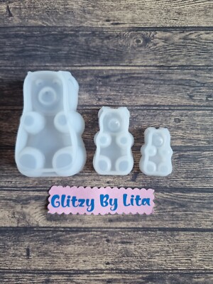 3 Stück Gummibärchen Form für Harz Schokolade Handwerk Schlüsselanhänger Magnet Herstellung S M L
