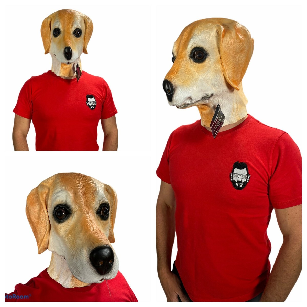 Golden Labrador Mask Latex Animal Dog Masks Costume Accessory