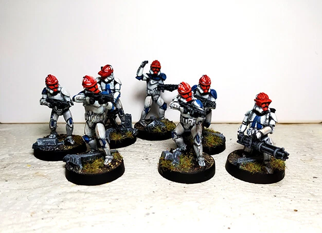 Pro painted Star Wars Legion Republic Clone troopers Phase II squad  miniatures