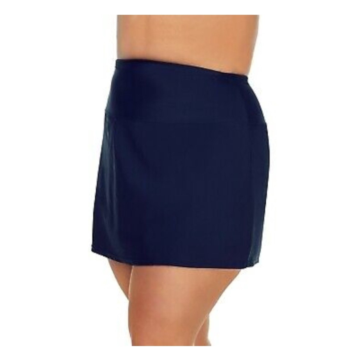 Island Escape Women's Navy Stretch Tummy Control Swim Skirt Bottom