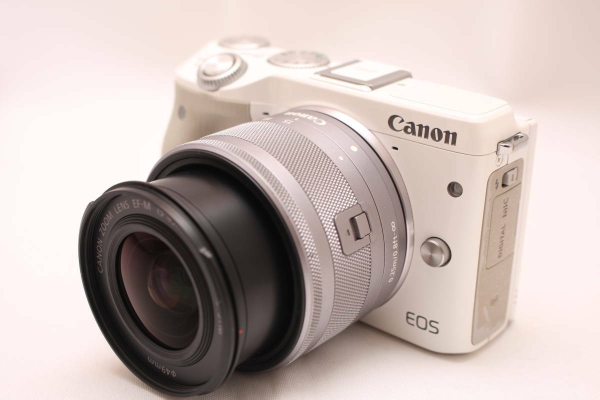 Canon Mirrorless SLR Camera EOS M3 Lens Kit White EF-M15 Canon Mirrorless SLR Camera EOS M3 Lens Kit White EF-M15