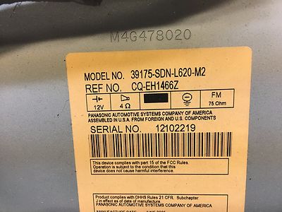 03-07 HONDA ACCORD COUPE OEM Radio Stereo 6 Disc Changer CD Player