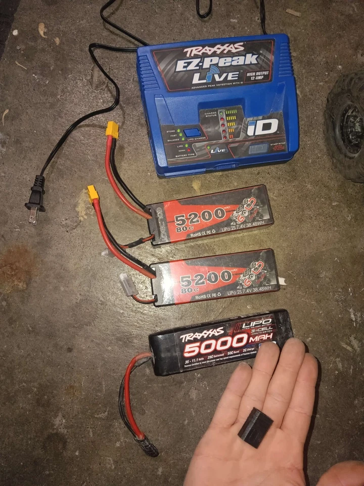 tan traxxas trx 4 used, with 3 batteries, charger, and tamiyama too trax convert - Image 2 of 4