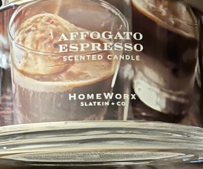 NEW HOMEWORX BY SLATKIN & CO AFFOGATO ESPRESSO CANDLE-18 OZ