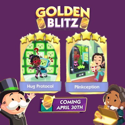 GOLDEN_BLITZ_EVENT_ 5  HUG PROTOCOL & 5  PLINKCEPTION_MONOPOLY_GO STICKERS