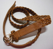 Michael Kors Women's Leather Braided Woven Belt w/MK Buckle Size Small