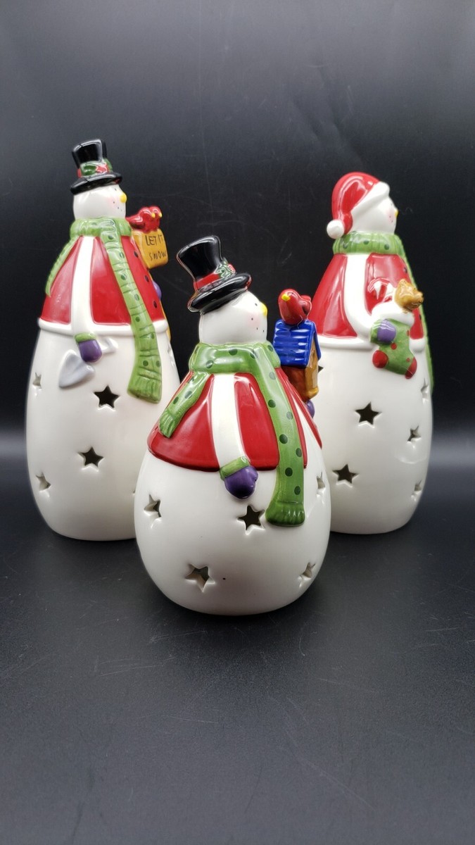 Set of 3 Snowmen with Color Changing LED Lights from Costco with