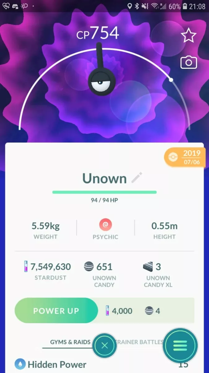 Pokemon UNOWN trade go