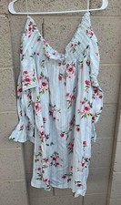 SOPRANO Women's 2XL Floral Stretchy Cottage Core Whimsical Off Shoulder Dress