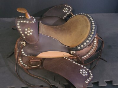 Ensemble d'attaches en cuir usiné pour jeunes Western Sadle Horse Kids