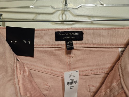 JEAN DE CULTIVO DE PIERNA ANCHA Banana Republic Factory, niebla rosa, 30/10 ALTO, NUEVO CON ETIQUETAS - Imagen 9 de 13