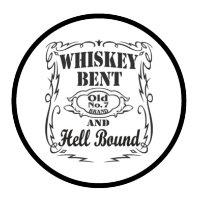Drinking - Whiskey Bent Hell Bound - 4'' Vinyl Decal Car Window Cooler Trailer