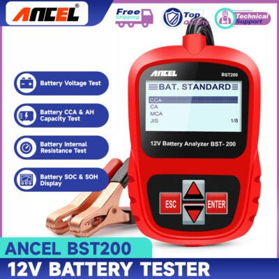 Ancel BST200 Car Battery Tester Multi Languages 12V 1100CCA Battery Analyzer tes
