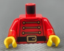 LEGO Minifigure Torso Red 3 Gold Chains & Buckle Black Belt Series 23 Nutcracker