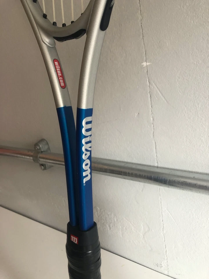 Wilson Titanium Comp 27" Squash Racket Silver & Blue Adults - Image 4 of 4