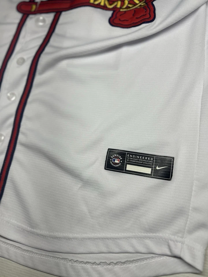 Camiseta deportiva oficial de béisbol Nike Atlanta Braves Ronald Acuña Jr. #13 MLB talla M Foto 3 de 4