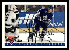 1993 Topps Premier Hockey #331 Sylvain Lefebvre Signed Autograph (no COA)
