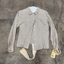 Vintage 50s does 1800s Taupe Plaid Victorian Style Bodice Western Film Costume