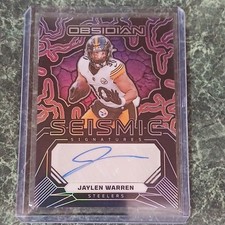 2024 Panini Obsidian Seismic Signatures Jaylen Warren Steelers Autograph Card