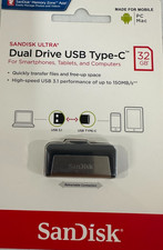 NEW SanDisk 32GB Ultra Dual USB 3.1/USB Type C Flash Drive Fast FREE US Shipping