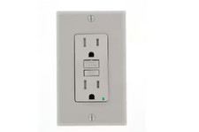Leviton SmartlockPro 15A Duplex GFCI Outlet Self-Test Tamper Resistant Gray GFTR