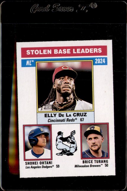 2025 Topps Heritage Elly De La Cruz Shohei Ohtani Brice Turang SB Leaders #197