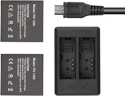Brave 7 LE 2 X 1350Mah Rechargeable Action Camera Battery with USB Dual Charger