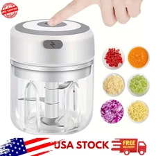 Mini Electric Food Grinder w/ Glass Bowl for Meat,Veggies & Seasonings-Free ship