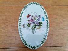 Portmeirion Pottery Botanic Garden Oval Ceramic Pot Stand Base Sweet Pea 10"x7"