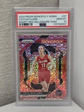 Caitlin Clark Prizm Monopoly Red Millionaire Shimmer /100 PSA 10