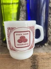 Vintage State Farm Insurance Milk Glass Coffee Mug Anchor Hocking USA Stackable