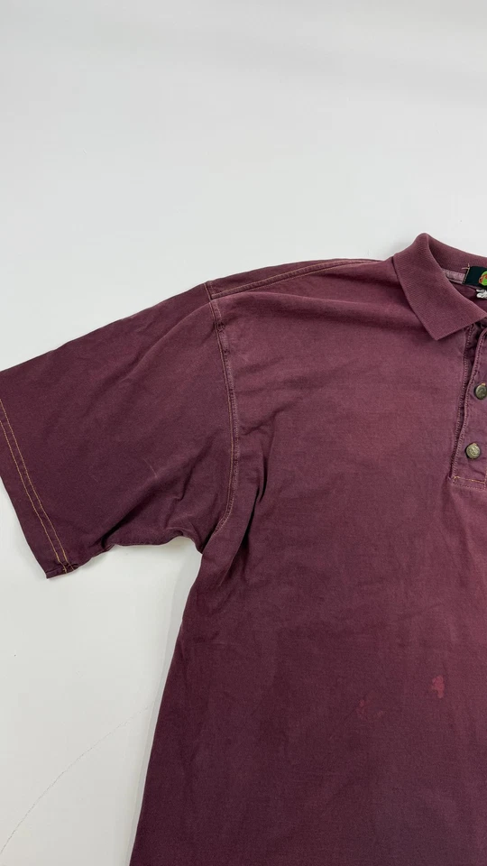 Vintage Rusty Polo Shirt Mens XL Purple Made USA 100% Cotton Skater Surf 90s - Image 4 of 4