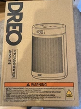 New Dreo Black/Silver Atom 316 Fan Portable Heater/Remote Control