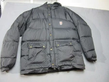Fjallraven Jacket Mens Medium Black Puffer Goose Down Expedition Hooded Outdoor