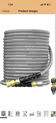 #ad 75FT 3 8quot; Pressure Washer Hose 4500PSI 2 Braid Hot Water Hose Swivel QC Adapter $49.99