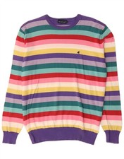 Maglione girocollo uomo Brooksfield IT 52 grande multicolore a righe BQ14