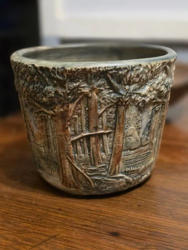 Weller Pottery  Woodland Forrest Planter Great Colors/Super Mold FACTORY MINT