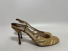 Vtg Prada Beige Patent Leather Heels 39.5