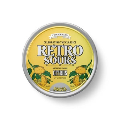 2x Retro Sours Citrus Tin Candy Hard Drops Fruit Snack Sweet Tart Treat New 2.12