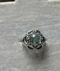 Sterling Silver vintage  moss agate Ring Size m  R11N