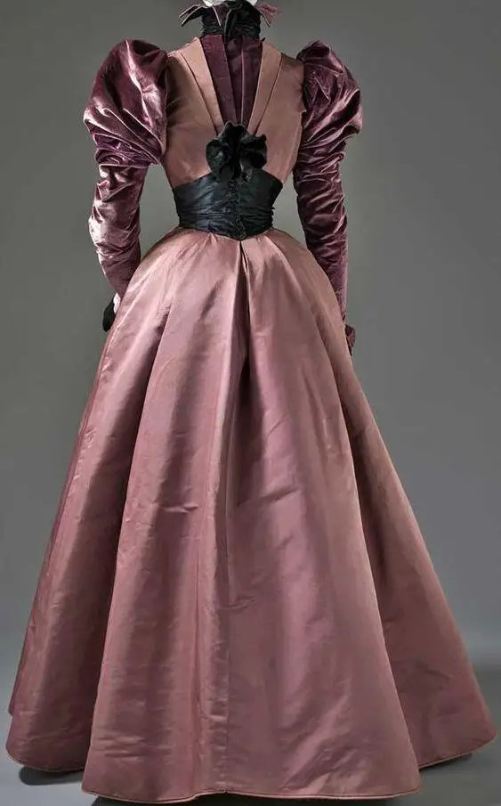 1890s Victorian Edwardian Duchess Velvet Victorian Day Dress Women Gothic 