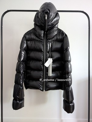 *NEW* RICK OWENS SEALED GOOSE DOWN PUFFER JACKET FW24 (BLACK LAQUE NYLON, 52)